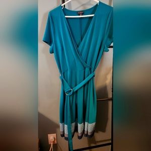 Teal dress w/ belt by The Limited